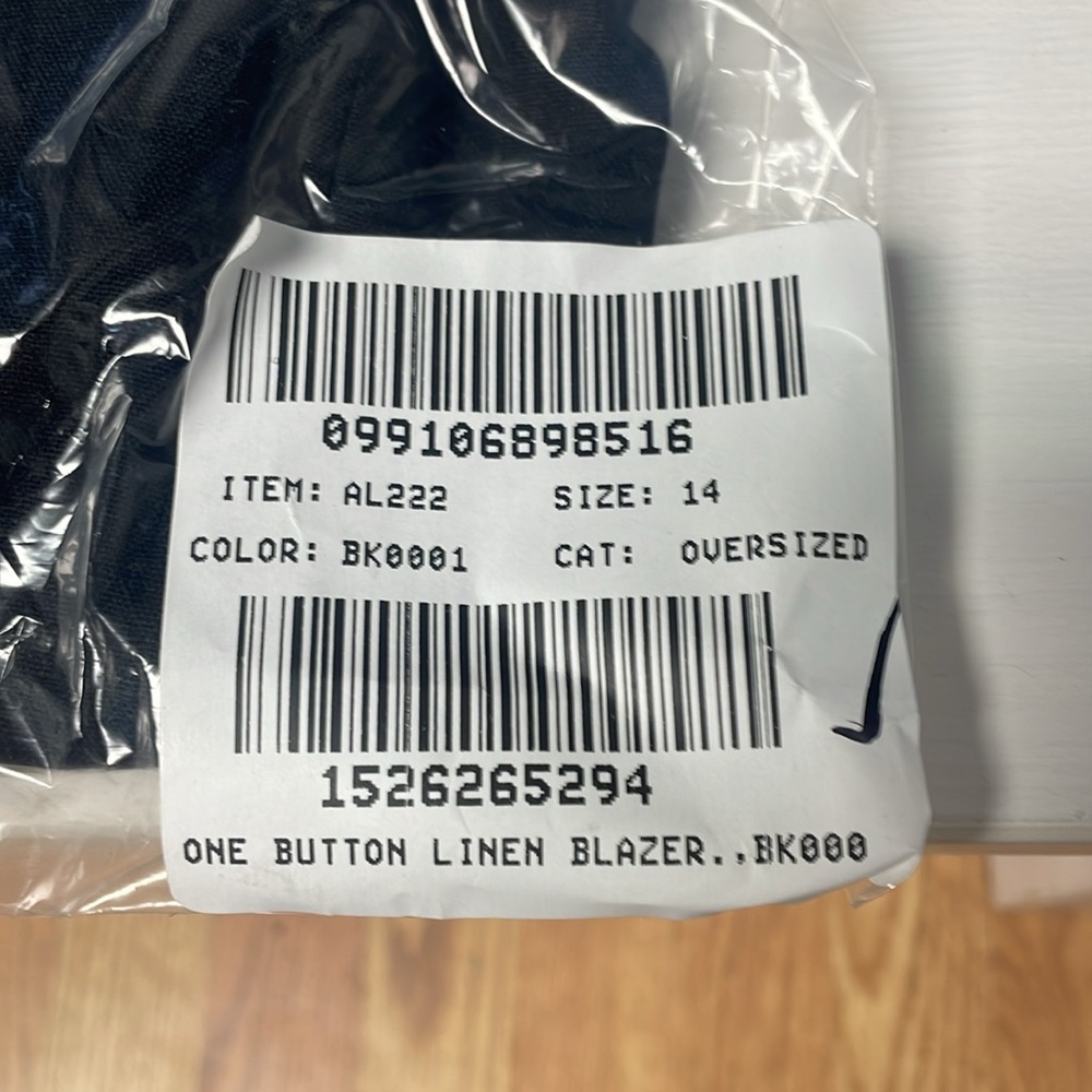 JCrew Factory Linen-blend Holland blazer Item AL222 Size 14 Black - Picture 6 of 7